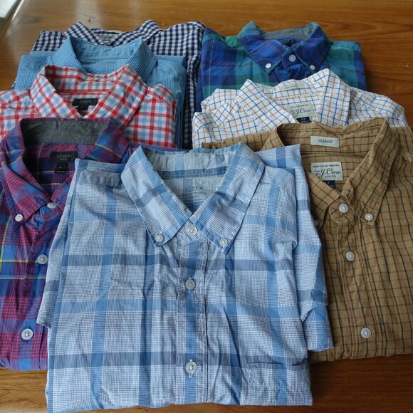 Lot of 8 J.Crew mens Tall Large L LT cotton casual workwear office shirts - Picture 15 of 16